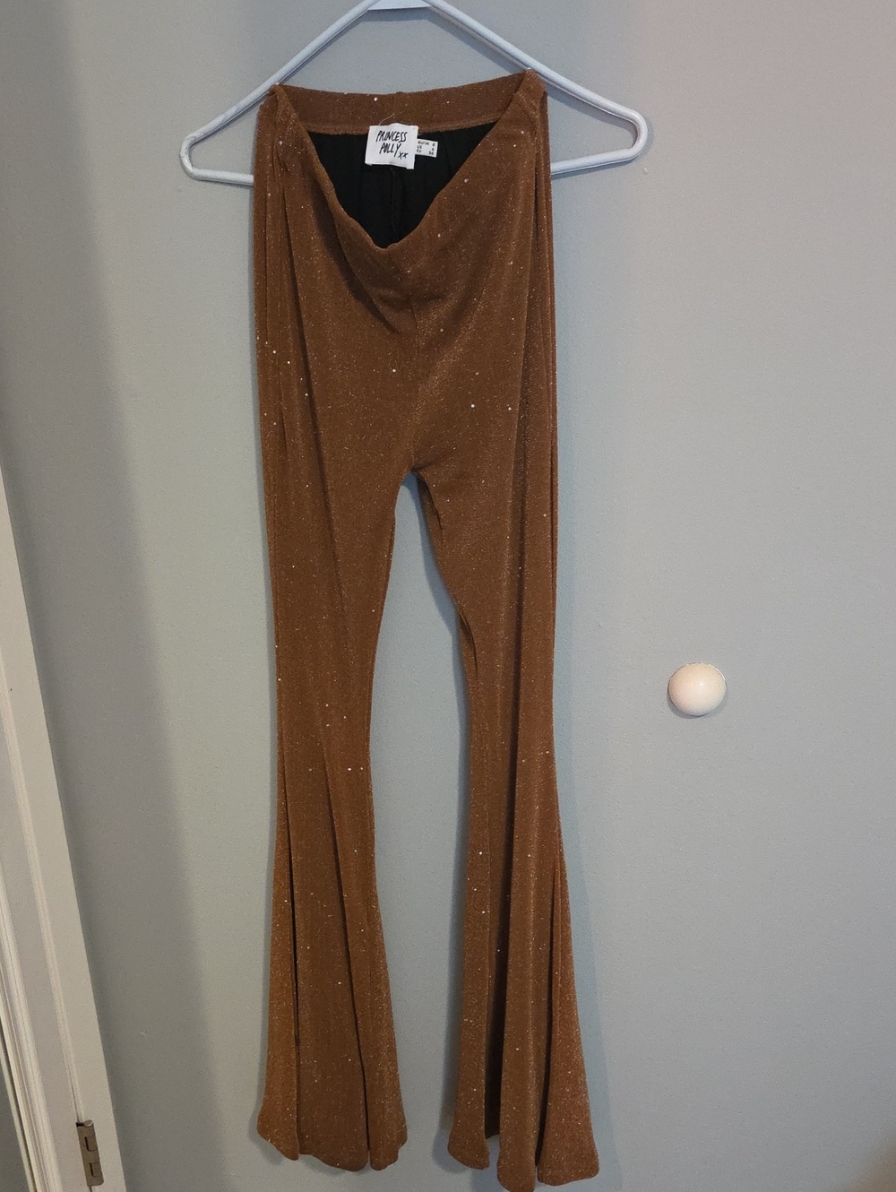 PRINCESS POLLY  1960 Sparkling Bronze Flare Pants